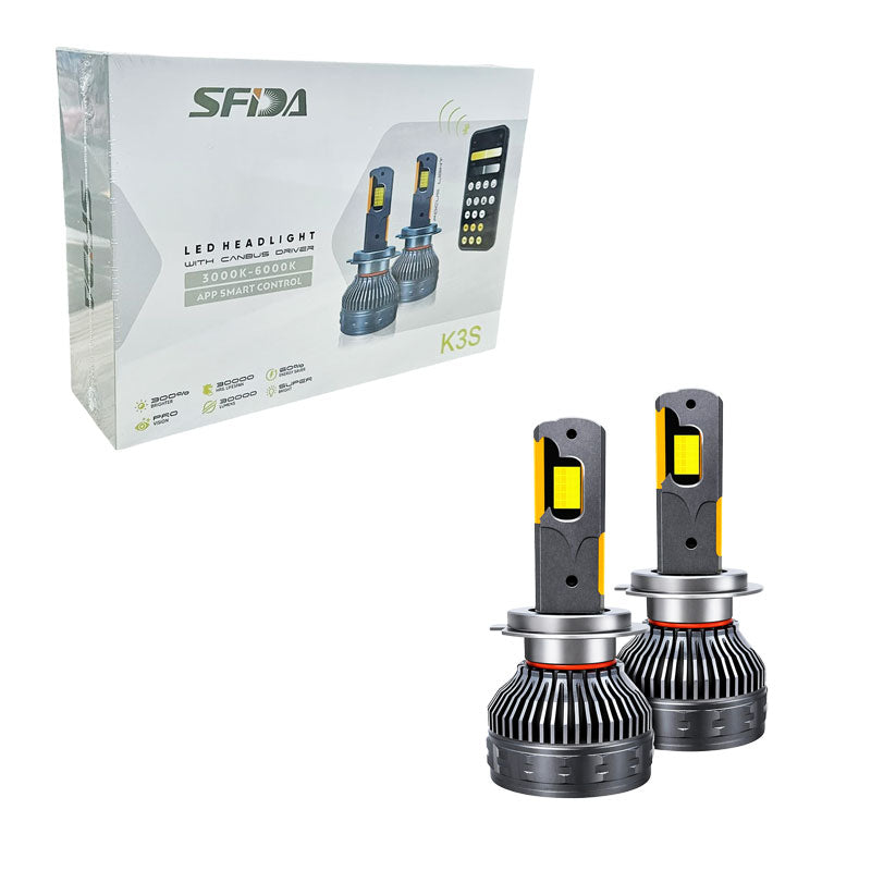 SFIDA Λάμπες LED Αυτοκινήτου H4 Hi/Lo 300W 30000LM με Έλεγχο μέσω Εφαρμογής - H4 Hi/Lo LED Car Headlight Bulbs 300W 30000LM with App Control