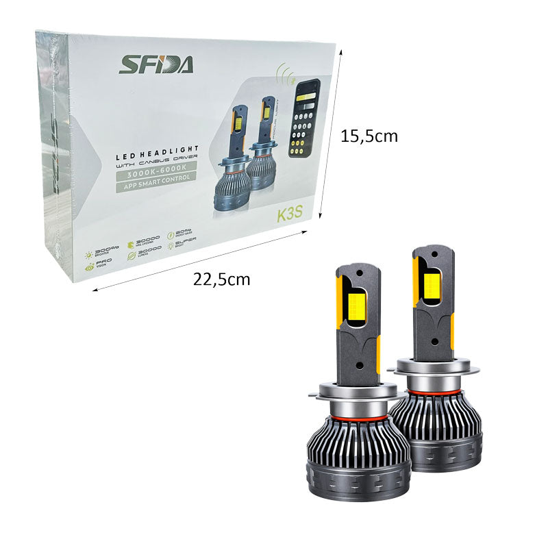 SFIDA Λάμπες LED Αυτοκινήτου H1 300W 30000LM με Έλεγχο μέσω Εφαρμογής - H1 LED Car Headlight Bulbs 300W 30000LM with App Control