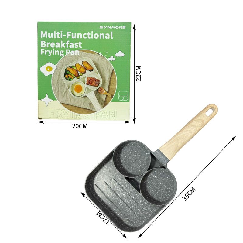 Synamore Τηγάνι Με 3 Θέσεις 17x17cm - Multi-Functional Breakfast Frying Pan