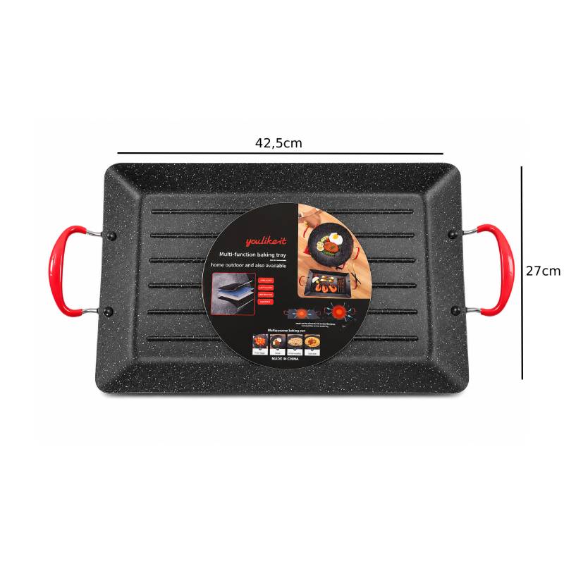 Αντικολλητική Πλάκα Ψησίματος & Grill 42,5x27cm με Αντικολλητική Επίστρωση και Μεταλλικές Λαβές - Non-Stick Baking & Grill Tray