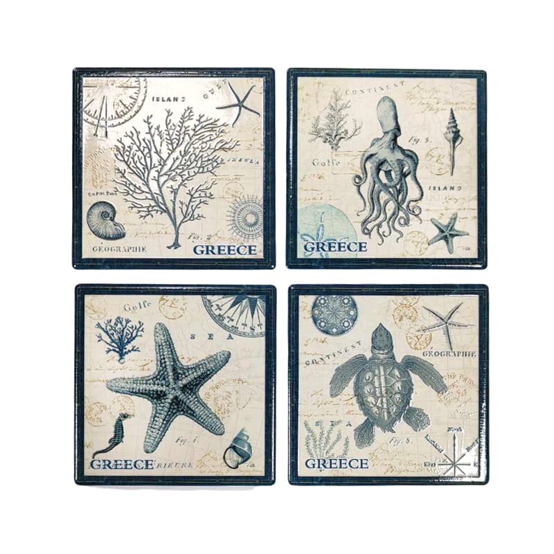 Σετ σουβέρ Greece 4τμχ - Coaster set 4pcs