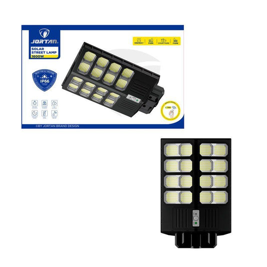 Jortan Led Αδιάβροχο Ηλιακό Φωτιστικό Δρόμου 1600W με Ανιχνευτή Κίνησης Και Τηλεχειριστήριο IP66 - Solar Street Lamp