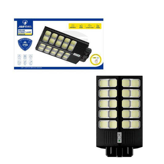 Jortan Led Αδιάβροχο Ηλιακό Φωτιστικό Δρόμου 2000W με Ανιχνευτή Κίνησης Και Τηλεχειριστήριο IP66 - Solar Street Lamp