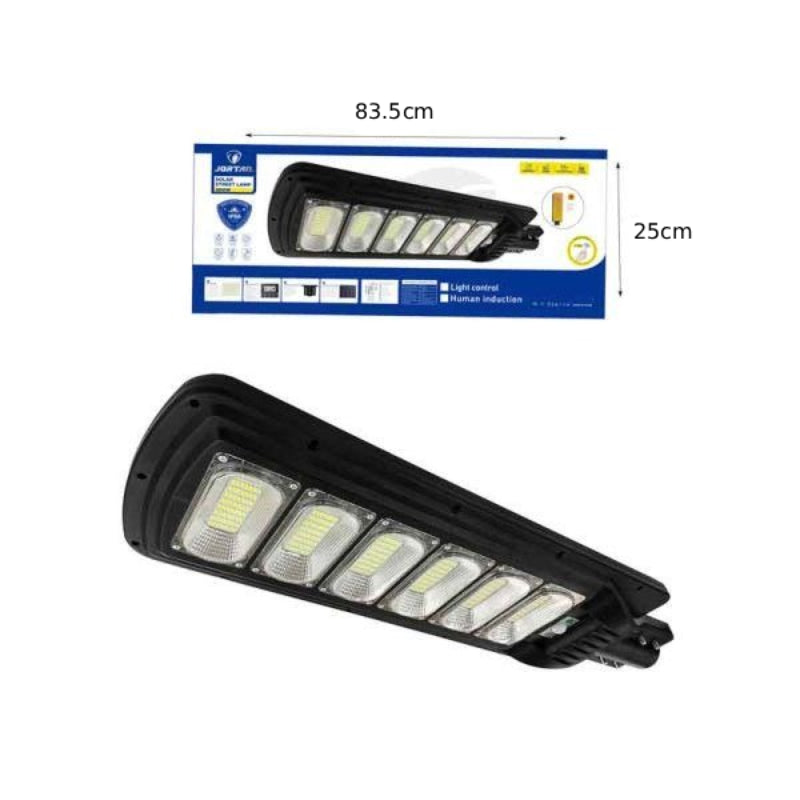 Jortan Led Αδιάβροχο Ηλιακό Φωτιστικό Δρόμου 300W με Ανιχνευτή Κίνησης Και Τηλεχειριστήριο IP66 6500K  - Solar Street Lamp