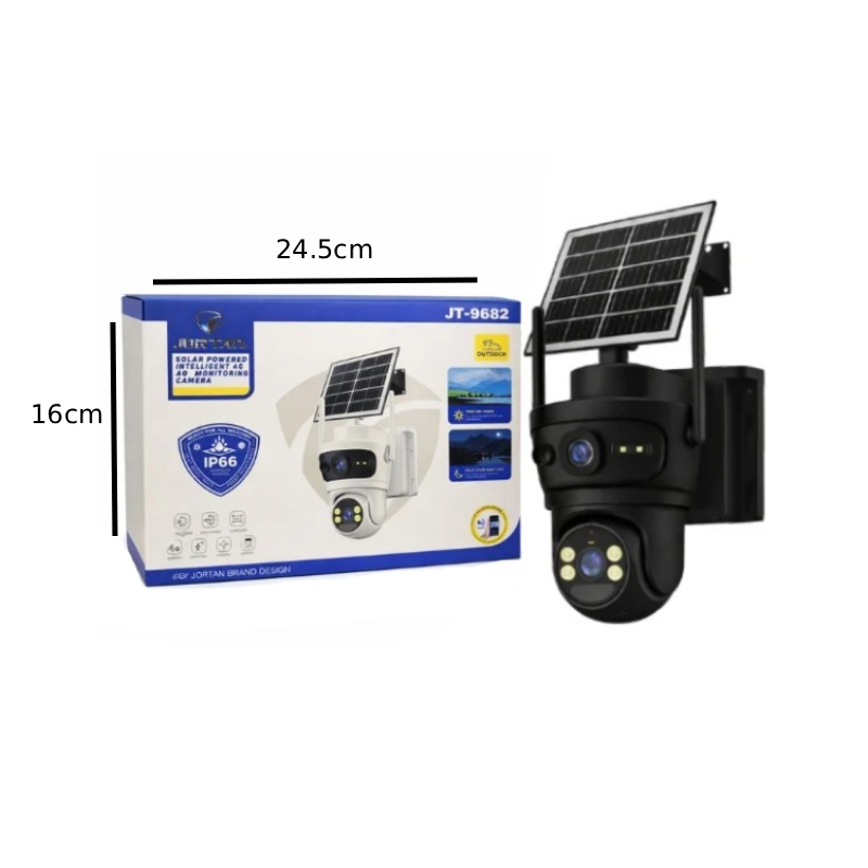 Jortan Ηλιακή Κάμερα Ασφαλείας 4G PTZ IP66 με Full Color Νυχτερινή Όραση και Ανίχνευση Κίνησης JT-9682 - 4G Solar PTZ Security Camera IP66 with Full Color Night Vision and Motion Detection