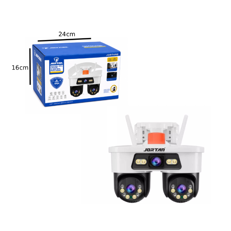 Jortan WiFi Κάμερα Ασφαλείας PTZ Διπλού Φακού IP66 με Full Color Νυχτερινή Όραση & Σειρήνα Συναγερμού JORTAN - WiFi Dual Lens PTZ Security Camera IP66 with Full Color Night Vision & Alarm Siren
