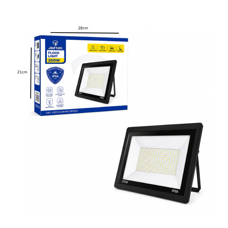 Jortan Προβολέας LED 200W Εξωτερικού Χώρου IP66 Αδιάβροχος - LED Flood Light ΦΩΤΙΣΜΟΣ & ΕΝΕΡΓΕΙΑ>Ηλιακά Πάνελ Με Προβολέα
