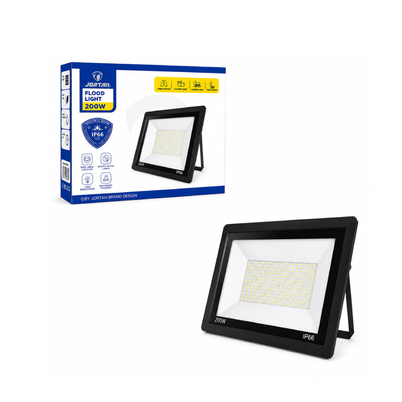 Jortan Προβολέας LED 200W Εξωτερικού Χώρου IP66 Αδιάβροχος - LED Flood Light ΦΩΤΙΣΜΟΣ & ΕΝΕΡΓΕΙΑ>Ηλιακά Πάνελ Με Προβολέα