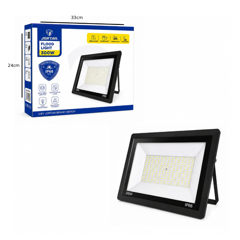 Jortan Προβολέας LED 300W Εξωτερικού Χώρου IP66 Αδιάβροχος - LED Flood Light ΦΩΤΙΣΜΟΣ & ΕΝΕΡΓΕΙΑ>Ηλιακά Πάνελ Με Προβολέα
