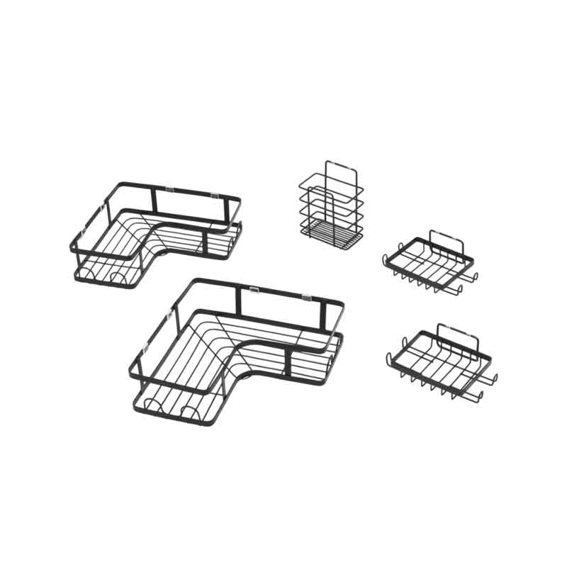 Σετ Γωνιακές Ραφιέρες Μπάνιου 5τμχ – Corner Shower Caddy