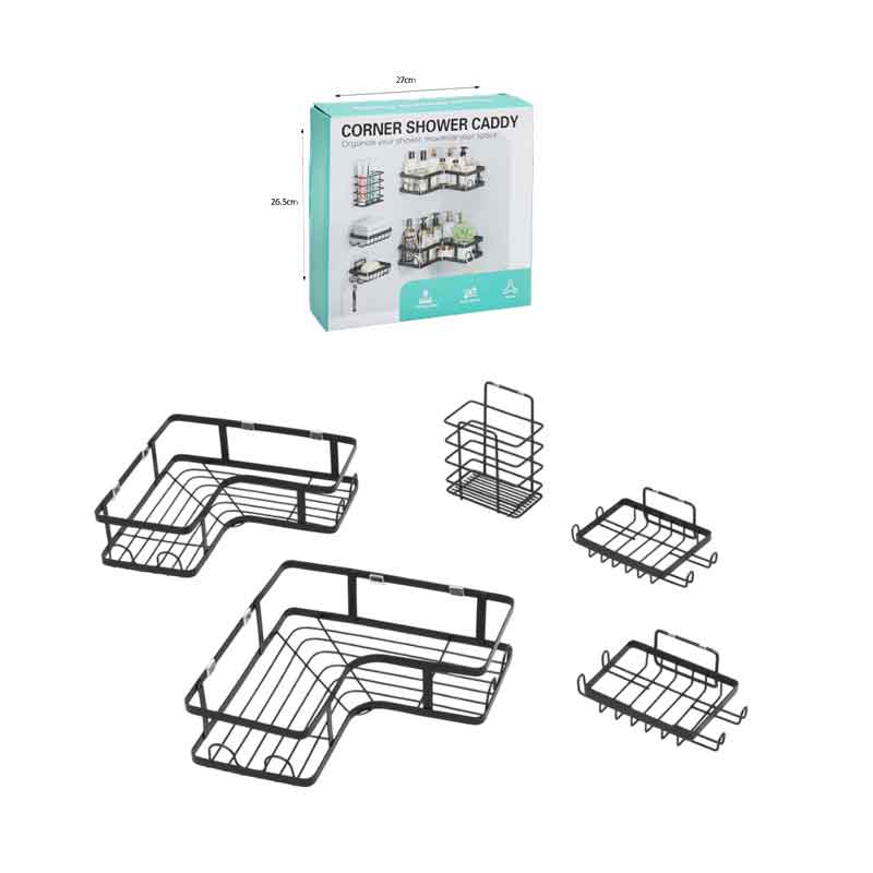 Σετ Γωνιακές Ραφιέρες Μπάνιου 5τμχ – Corner Shower Caddy