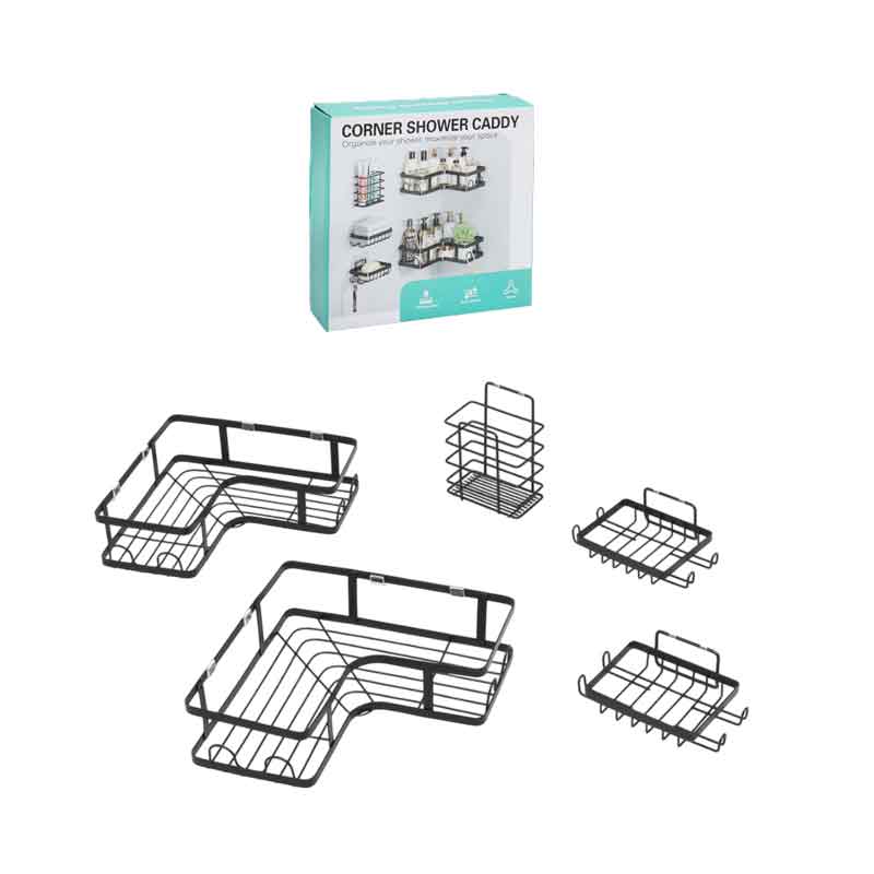 Σετ Γωνιακές Ραφιέρες Μπάνιου 5τμχ – Corner Shower Caddy