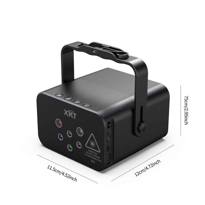 Φορητό Ηχείο με Φώτα Πάρτι & Bluetooth + 2 Ασύρματα Μικρόφωνα – Mini Party Light BT Speaker V12