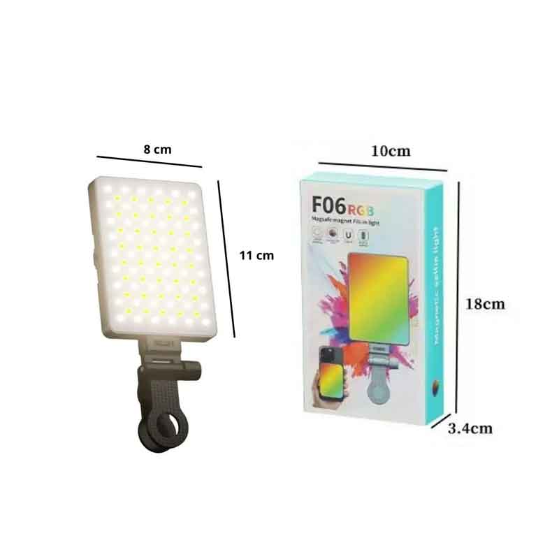 LED Φωτιστικό RGB για Κινητό & Βίντεο F06 – RGB LED Video Light for Smartphone