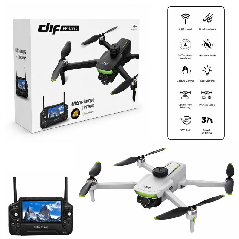 Drone με Κάμερα 4K και Χειριστήριο με Μεγάλη Οθόνη FP-L990 - 4K Camera Drone with Large Screen Remote Controller