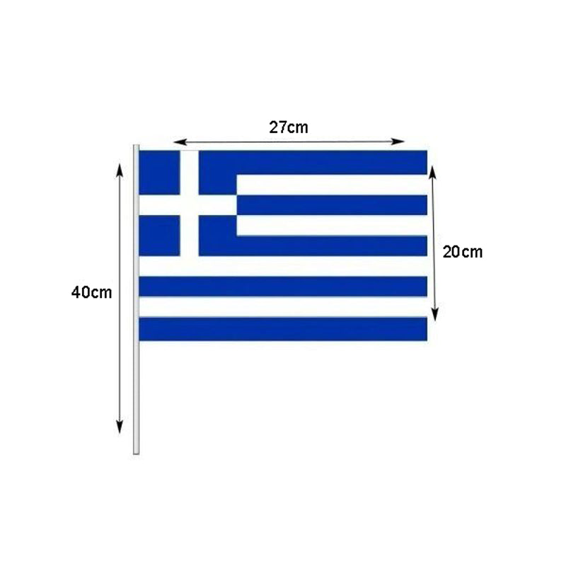 Ελληνική σημαία με πλαστικό κοντάρι 40cm 12τεμ - Greek flag