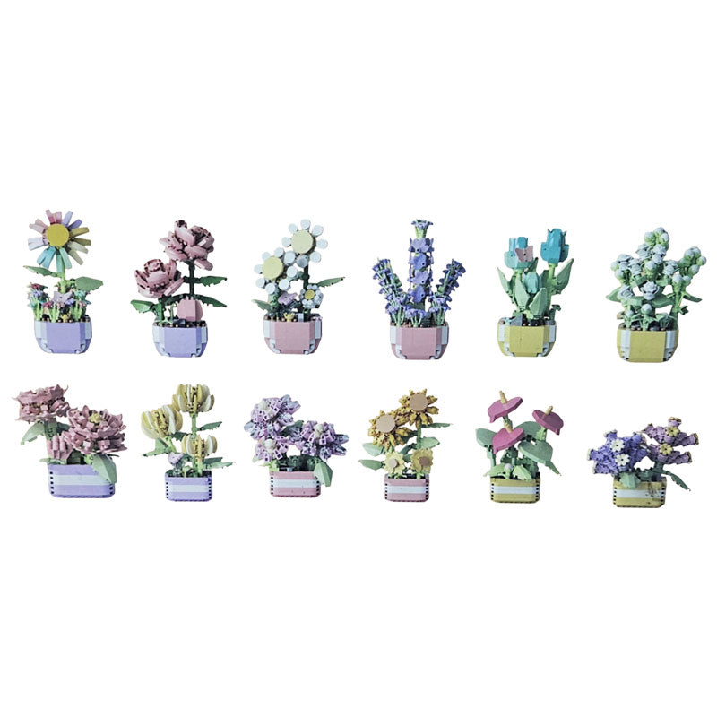 Διακοσμητικό Σετ Τουβλάκια Flower Diary με Γλαστράκι – Flower Diary Mini Building Blocks Set