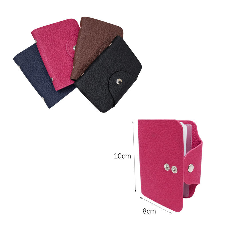 Θήκη Καρτών από Δερματίνη με Κούμπωμα – Faux Leather Card Holder with Snap Button