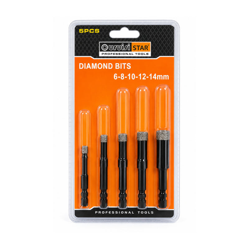 Uruisi Σετ Διαμαντοτρύπανα 5 Τεμαχίων 6-8-10-12-14mm - 5-Piece Diamond Drill Bit Set 6-8-10-12-14mm