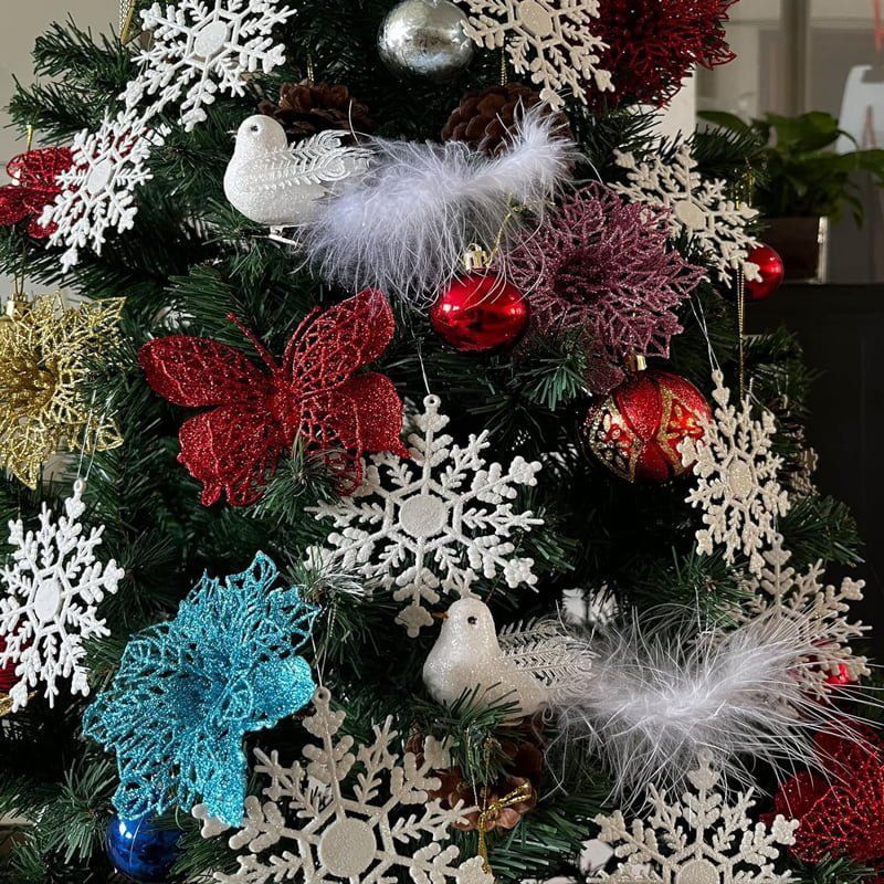 Διακοσμητικά πουλάκια με κλιπ 4τμχ - Christmas Decoration White Birds with Clips