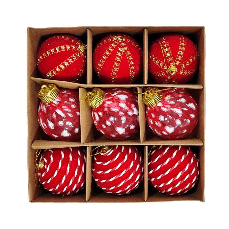 Χριστουγεννιάτικες μπάλες 9τμχ 8cm - Christmas decoration balls 9pcs
