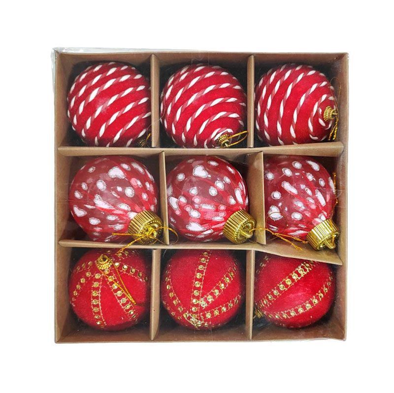 Χριστουγεννιάτικες μπάλες 9τμχ 8cm - Christmas decoration balls 9pcs