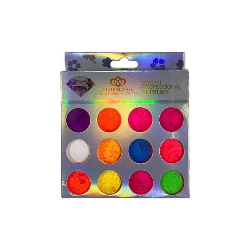 Globalnail Pigment μανικιούρ σε βαζάκια για διακόσμηση νυχιών σε 12 χρώματα -  Χρώματα Pigments σε σκόνη - Angel shopping
