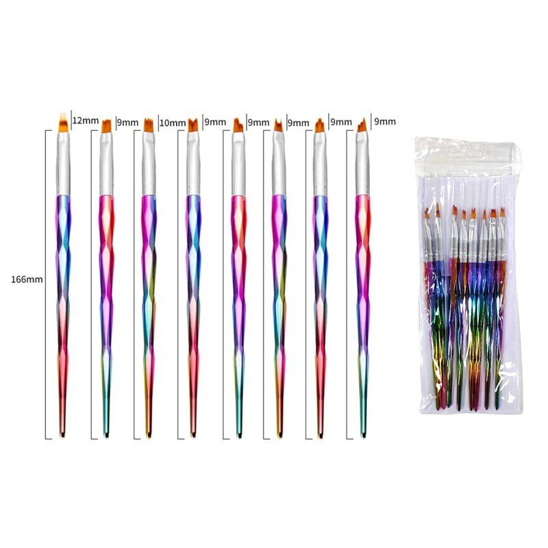 Σετ πινέλα νυχιών Nail Art 8τμχ - 8Pcs Nail Art Brush