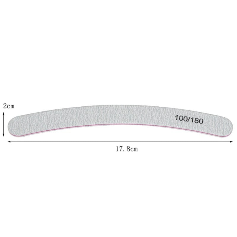 Globalnail Λίμα νυχιών Banana Διπλής Όψης 100/180 50τμχ - Nail File 50pcs