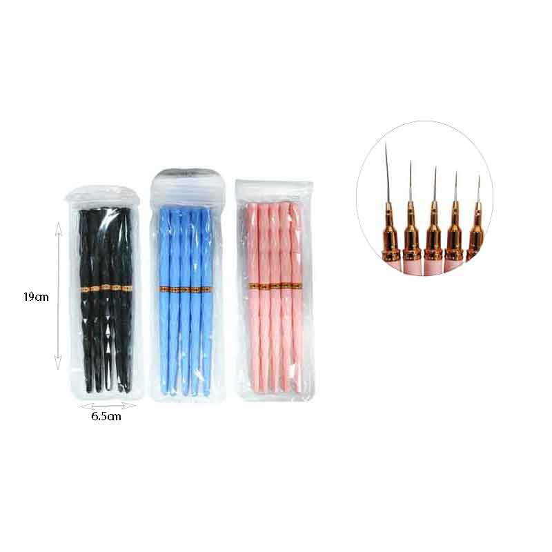 Σετ Πινέλα Nail Art με Λεπτή Μύτη 5 Τεμάχια – Nail Art Brush Set 5pcs