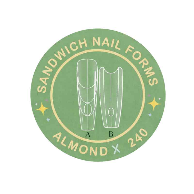 Τεχνητά νύχια - Φόρμες Νυχιών Sandwich Almond 240 Τεμαχίων σε Κουτί - Sandwich Nail Forms Almond 240pcs Box
