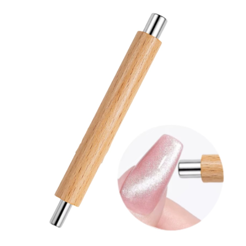 Μαγνητικό Εργαλείο Nail Art Cat Eye με Ξύλινη Λαβή - Cat Eye Nail Art Magnetic Tool with Wooden Handle