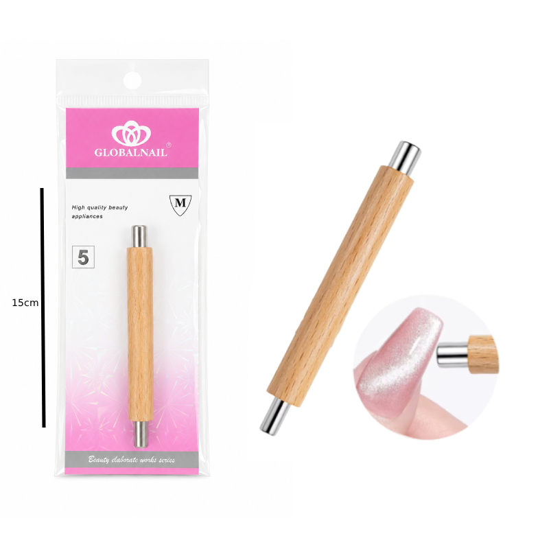 Μαγνητικό Εργαλείο Nail Art Cat Eye με Ξύλινη Λαβή - Cat Eye Nail Art Magnetic Tool with Wooden Handle