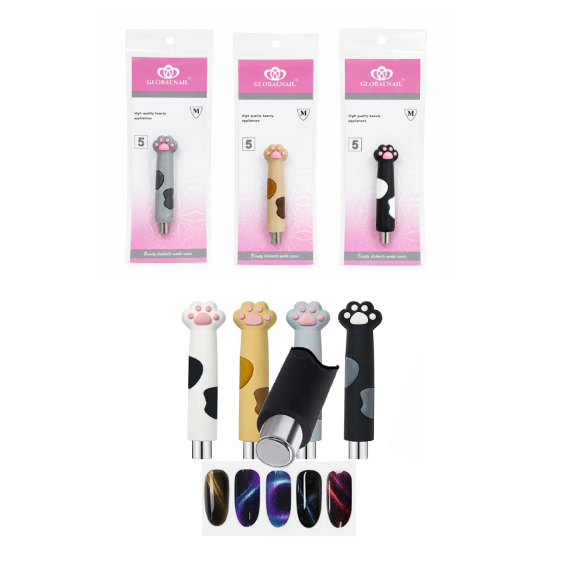 Globalnail Μαγνητικό Στυλό Nail Art Cat Eye με Σχέδιο Πατουσάκι - Cat Eye Nail Art Magnetic Pen Paw Design