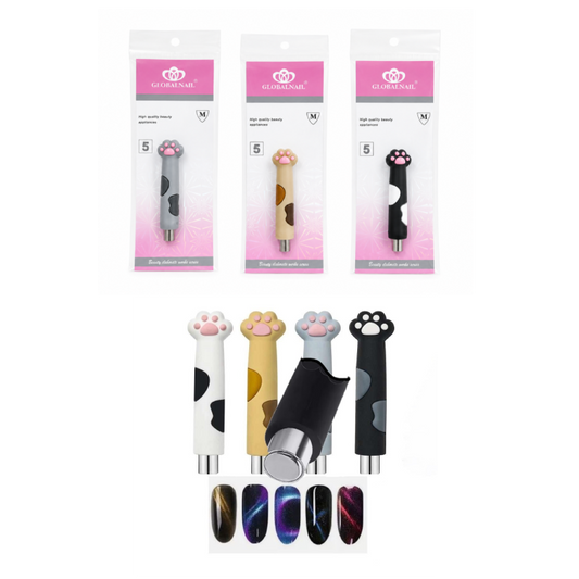 Globalnail Μαγνητικό Στυλό Nail Art Cat Eye με Σχέδιο Πατουσάκι - Cat Eye Nail Art Magnetic Pen Paw Design
