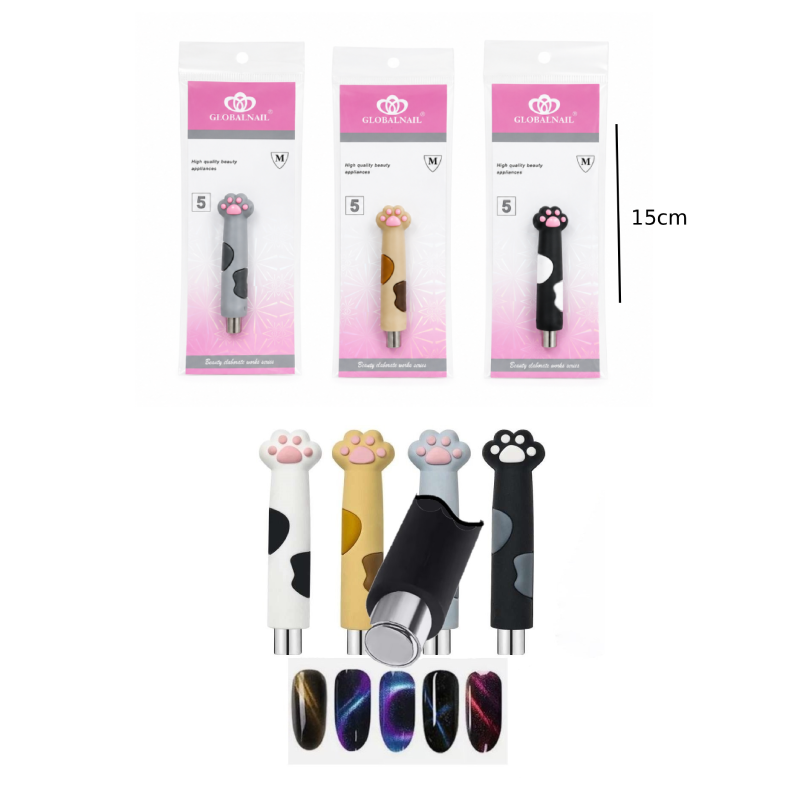 Globalnail Μαγνητικό Στυλό Nail Art Cat Eye με Σχέδιο Πατουσάκι - Cat Eye Nail Art Magnetic Pen Paw Design