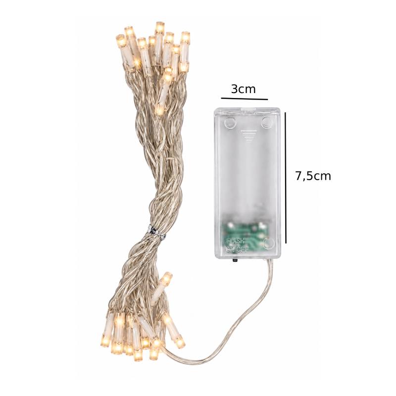 Χριστουγεννιάτικα Λαμπάκια LED 20 LED 3m Θερμό Φως με Μπαταρίες - Christmas String Lights