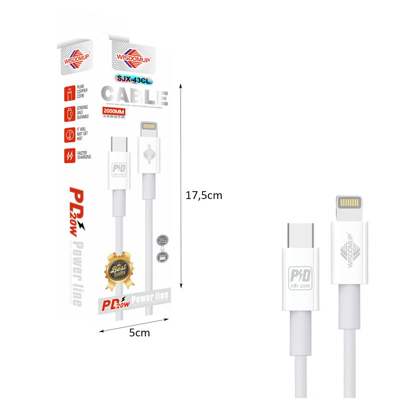 Wisdomup Καλώδιο Φόρτισης Type-C σε Lightning SJX-43CL - Type-C to Lightning Charging Cable