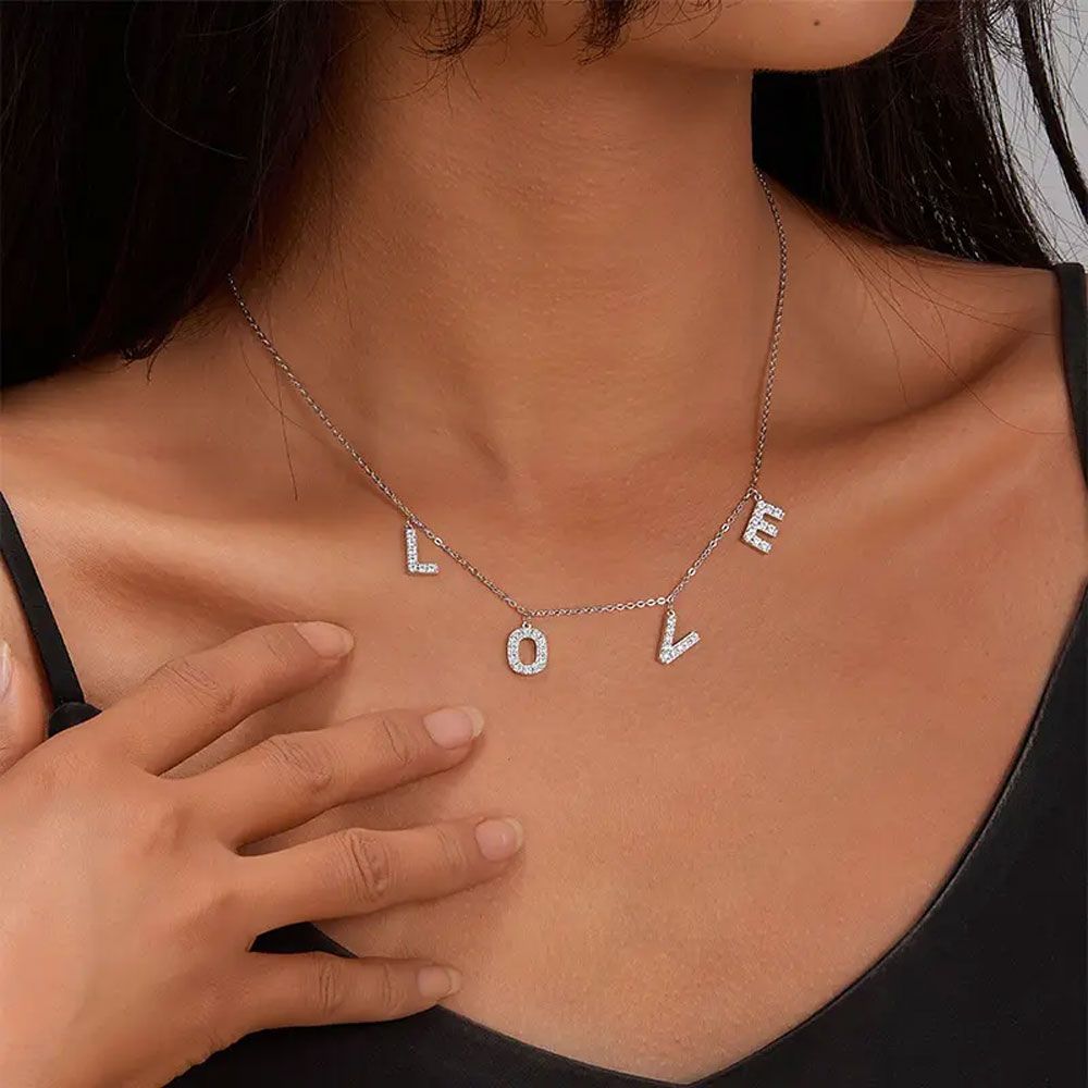 Κολιέ "LOVE" Ασημί