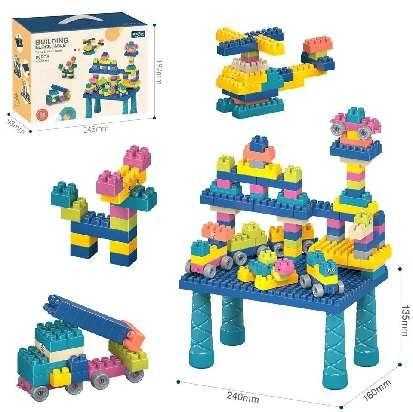 Σετ πάγκος κατασκευών DIY με τουβλάκια - C2711 - 88pcs - 117156
