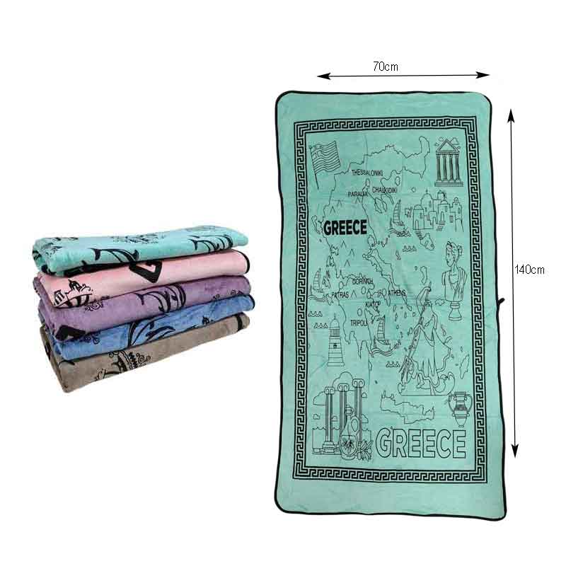 Πετσέτα θαλάσσης Greece Με Χάρτη Της Ελλάδας 140x70cm - Beach towel