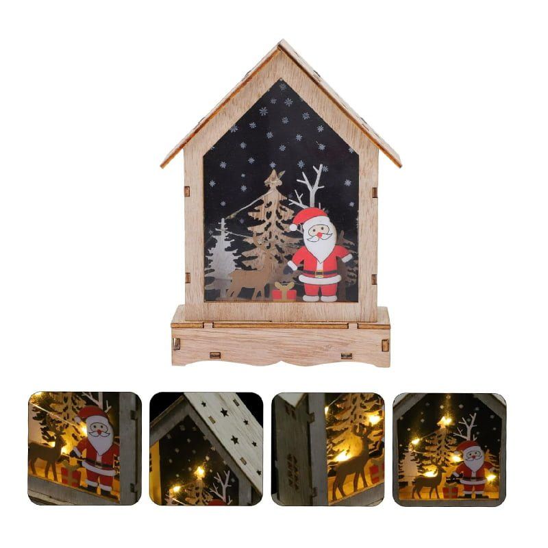 Χριστουγεννιάτικο Ξύλινο Σπιτάκι με Φως - Christmas Wooden House with Light