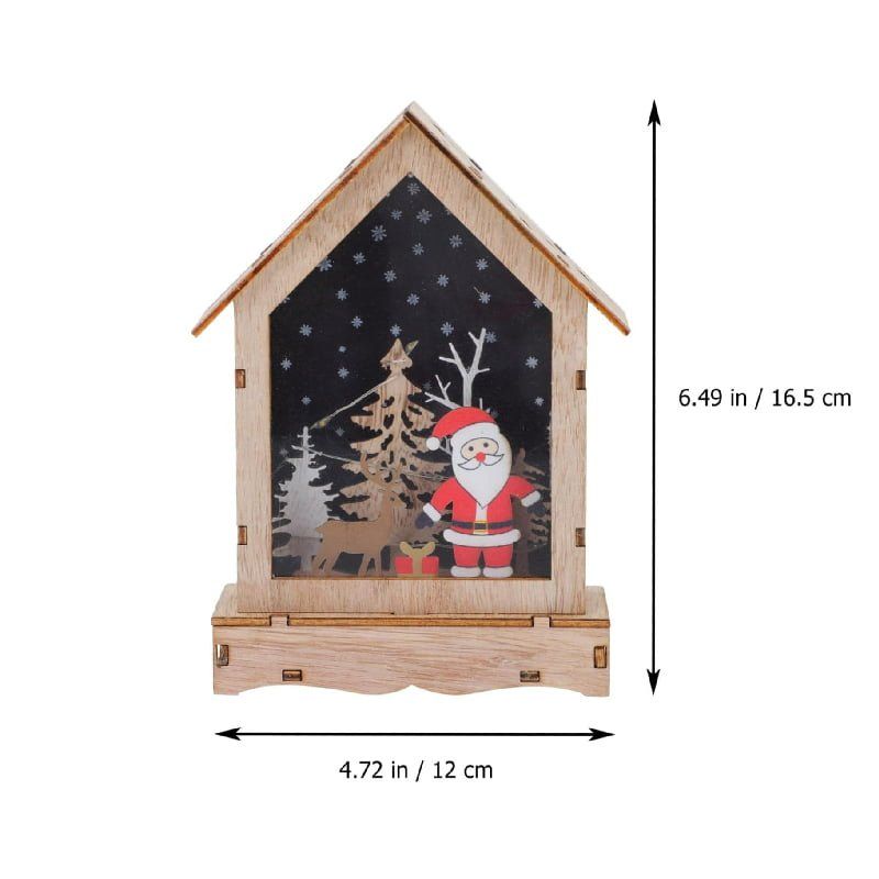 Χριστουγεννιάτικο Ξύλινο Σπιτάκι με Φως - Christmas Wooden House with Light