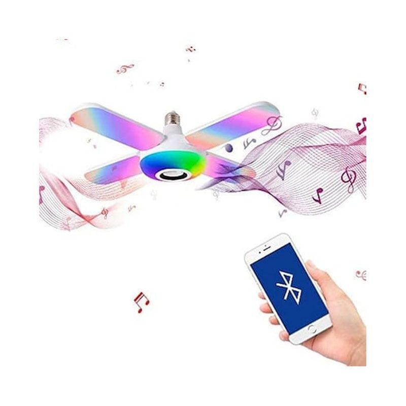 Έξυπνη Λάμπα Led Με Ενσωματωμένο Ηχείο Blutooth Με 4 Φτερά Και Τηλεχειριστήριο - Deformation music lamp
