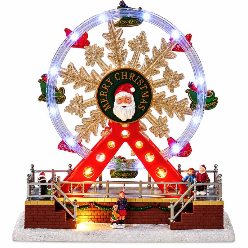 Χριστουγεννιάτικη Διακοσμητική Ρόδα με Φωτισμό & Κίνηση - Christmas Ferris Wheel Decoration with Lights & Movement