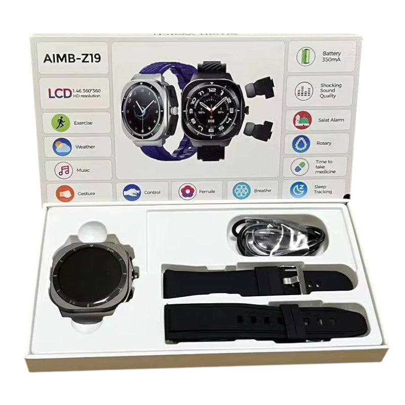Σετ Smartwatch με ασύρματα ακουστικά Bluetooth - AIMB-Z19 - 065578 - Black ΕΙΔΗ ΤΕΧΝΟΛΟΓΙΑΣ>Gadgets>Smartwatches