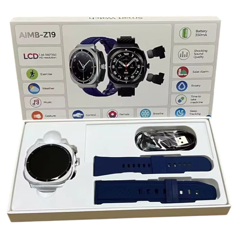 Σετ Smartwatch με ασύρματα ακουστικά Bluetooth - AIMB-Z19 - 065578 - Blue ΕΙΔΗ ΤΕΧΝΟΛΟΓΙΑΣ>Gadgets>Smartwatches