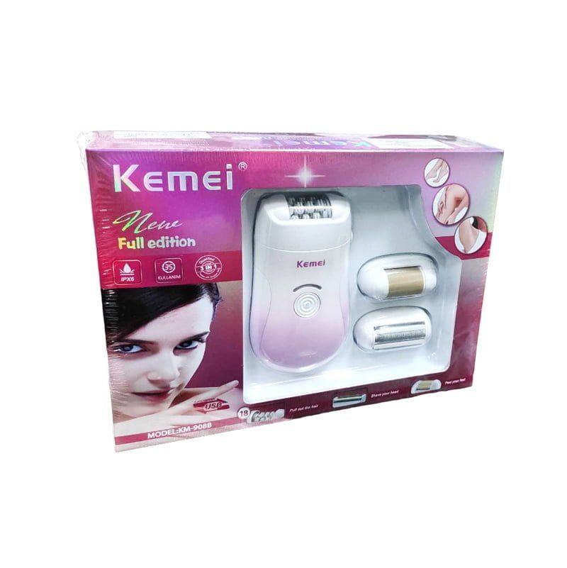 Kemei Αποτριχωτική Μηχανή Με 3 Κεφαλές KM-908B - Epilator Hair Remover