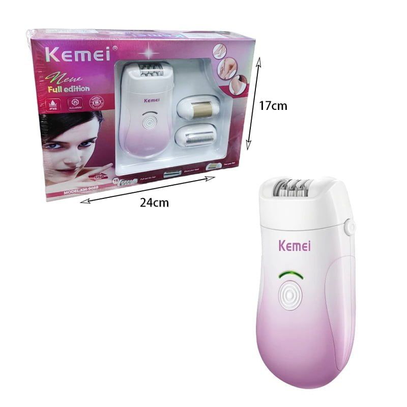 Kemei Αποτριχωτική Μηχανή Με 3 Κεφαλές KM-908B - Epilator Hair Remover