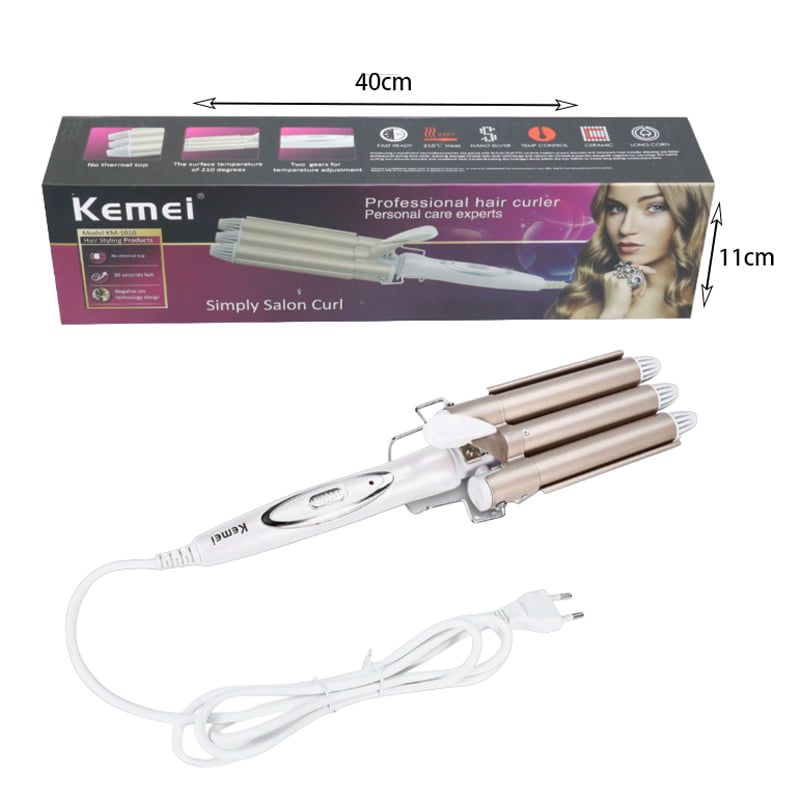 Kemei Ψαλίδι Μαλλιών για Κυματιστά Μαλλιά 45W Rose Gold KM-1010 - Curling iron